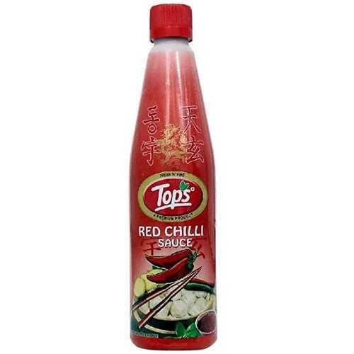 Tops Red Chilli Sauce Made With Fresh Red Chillies, Sugar And Salt, Pack Of 650 Gram