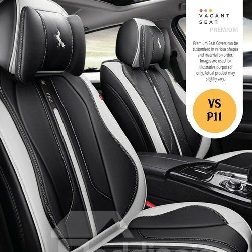 Black And Grey Leather Customised Premium Car Seat Cover