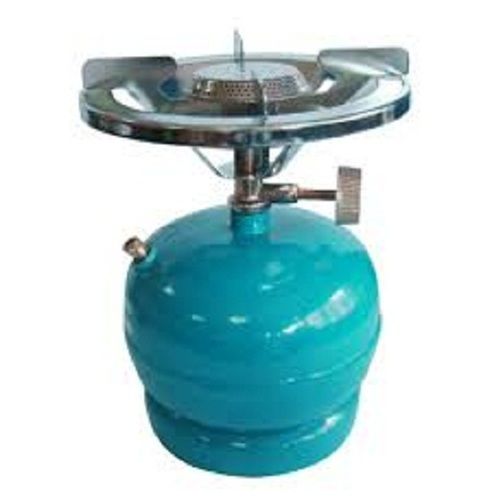 Stainless Steel Easy To Uses And Light Weight, Sky Blue And Silver Portable Gas Cylinder