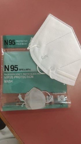 White Cotton Highly Breathable And Adjustable N95 Face Mask For Unisex