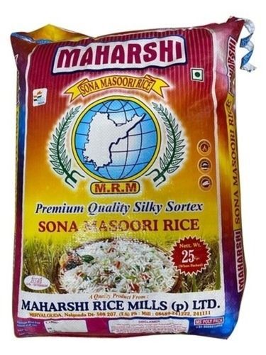 100% Pure Fresh And Oranganic Sona Masoori Rice 25 Kg With 12 Months Shelf Life Broken (%): 5%