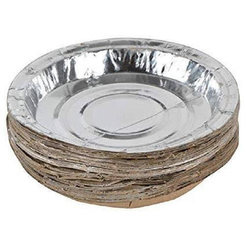 100% Safe And Secure With Environment Friendly Hygiene Silver Disposable Paper Plate Perfect For All Occasions Size: 8.75 Inches To 9.75 Inches