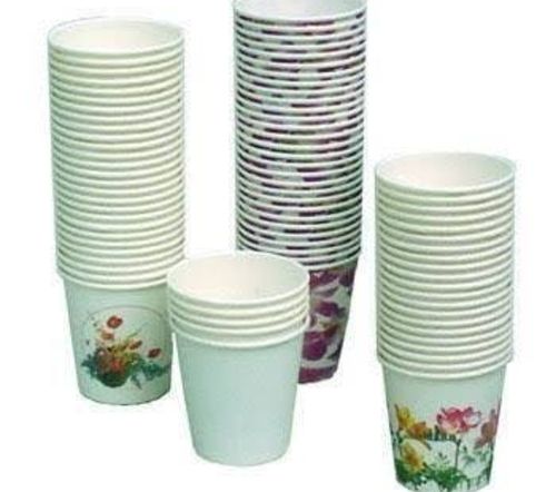 Biodegradable And Lightweight Eco Friendly Plastic White Printed Disposable Glass