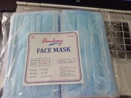 Blue Disposable Soft Face Mask 100% Hygiene Light Weight And Comfortable