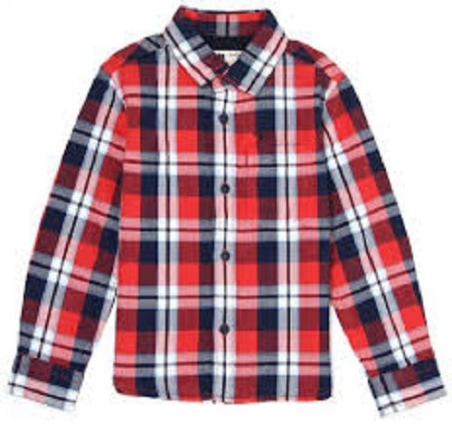 Red And White Color Pure Cotton Full Sleeves Fancy Shirt For Boys Cool Stylish Lightweight Collar Style: Classic