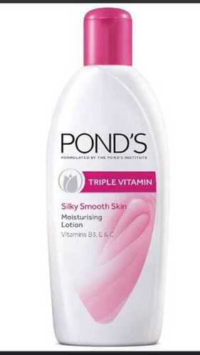 Easy To Apply Silky Smooth Skin Ponds Triple Vitamin Moisturizing Body Lotion Color Code: White