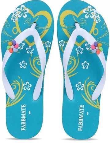 Women Skin Friendly Comfortable Casual Wear Floral Print Rubber Fancy Slipper