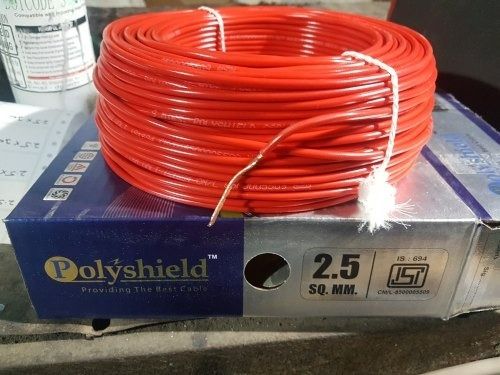 2.5 Sqmm, Solid Strong Long Lasting Durable Red Polyshield Copper Electrical Wire Cable Capacity: 440 Watt (W)