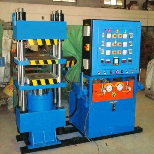 Blue 4 Pillar Type Compression Rubber Moulding Machine, Mild Steel Body Material