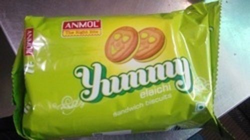 Delicious And Sweet Anmol Yummy Elaichi Flavoured Round Sandwich Biscuit