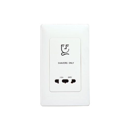 Environmental Friendly Heat Proof Safe And Secure Easy To Use White Shaver Socket 