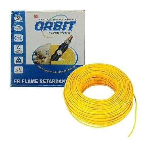 Flame Retrandant Long Lasting Solid Strong Durable Yellow Orbit Electrical Wire Cable Capacity: 440 Watt (W)