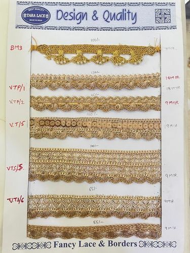 Golden Net Fancy Lace Roll For Garment