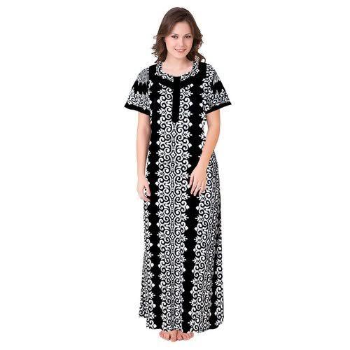 Ladies Nighty, Light Weight Soft Cotton Night Dress, Sleep Wear, Casual Night  Gown, Indian Nightie, India Gown, Short Sleeves Gown, Printed 