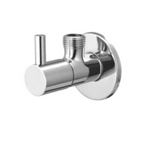 Polished Silver Brass Angle Valve For Bathroom Fitting Size: Vary