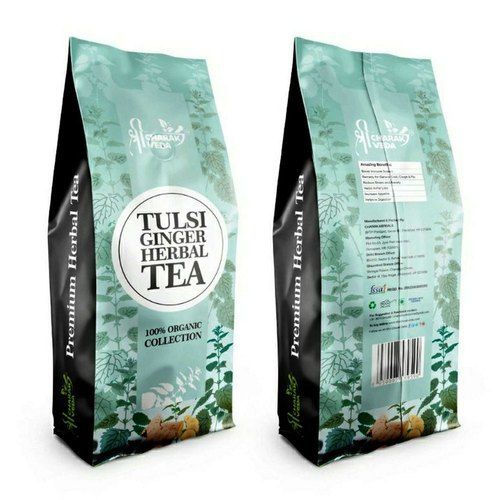 Black 100% Organic And Natural Tulsi Ginger Herbal Tea, Pack Of 150 Gram