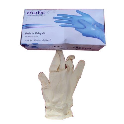 White Rubber Latex Examination Full Finger Gloves For Medical And Clinical Use