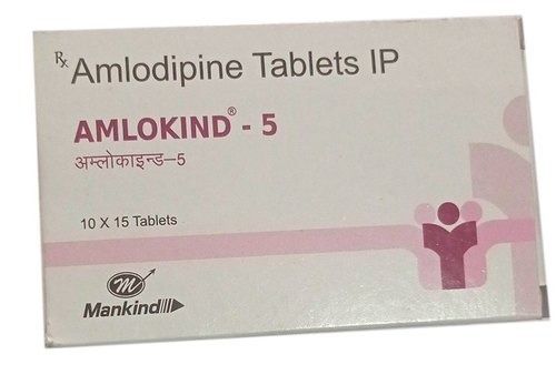 Amlokinf 5 Amlodipine टैबलेट Ip, 10X15 टैबलेट पैक शुद्धता: 97.5% 