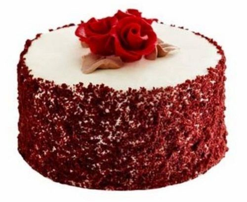 Easy To Digest Appealing Look Round Red Designer Cream Birthday Cakes