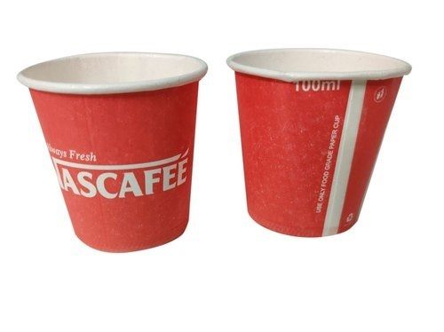 Red Disposable And Eco Friendly Paper Cup Eco Friendly Use Or Throw Compostable Size: 100 Ml