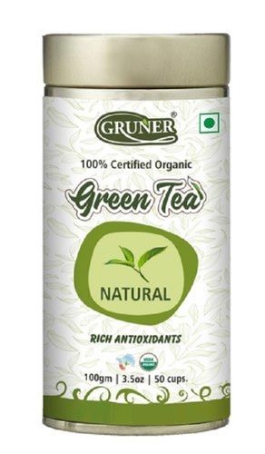Natural Rich In Antioxidant Gruner Organic Green Tea Leaves Available In 100 Gram Pack Good For Health Green Tea