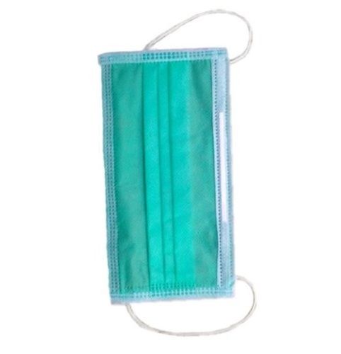 Non Woven Fabric Comfortable Ear Loop Light Weight And Disposable Green Face Mask