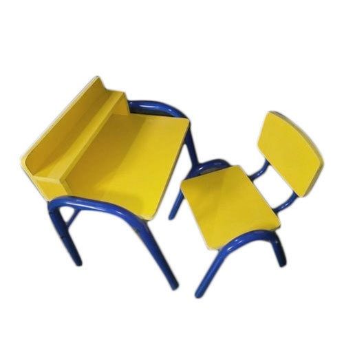 Preschool Kids Wooden Table And Chair With Iron Frame