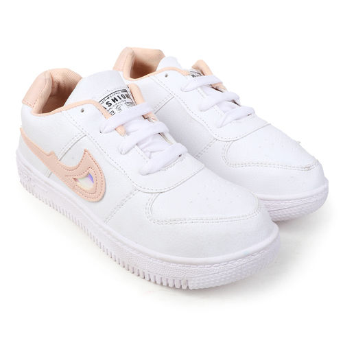 White+Pink Women White And Pink Casual Sneaker Shoes