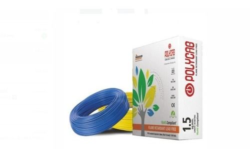 1.5 Sqmm, Durable Long Lasting Blue Single Core Flexible Copper Polycab House Wires, 90 M Frequency (Mhz): 50 Hertz (Hz)