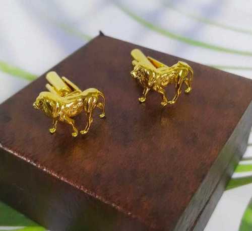 Cuff Links 18-20 Mm Golden And Brass Designer Cufflinks