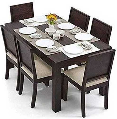 6 Seater Wooden Dining Table and Chair Set for Dining Room