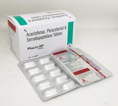 Aceclofenac, Paracetamol And Serratiopeptidase Placin Sp Tablets General Medicines