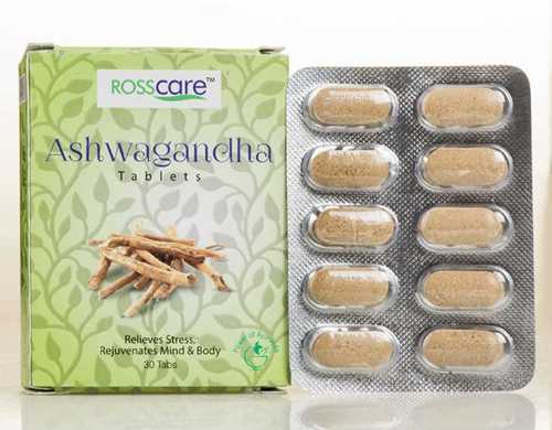 Ayurvedic Medicine Rosscare Ashwagandha Tablet Is Herbal Body Balance Suppliment In Improve Health Relieve Stress Reduce Anxiety And Body Metabolism