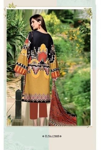 Indian Daily Wear Pure Cotton Printed Designer Salwar Kameez With Yellow Color