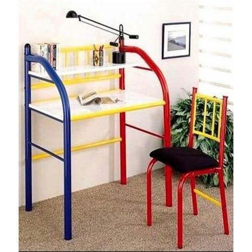 Yellow+Red+Blue Modular Kids Home Wooden Study Table And Chair