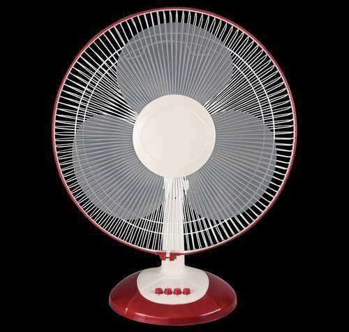 Red And White Table Fan Good Build Quality Durable Material Blade Diameter: 10 Inch Inch (In)