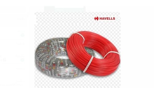  90 मीटर लंबाई और उच्च ताप वहन क्षमता वाला Red Havells सिंगल कोर वायर कंडक्टर सामग्री: तांबा 