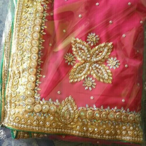 Dark Pink Party Wear Stylish And Graceful Elegant Look Designer Stone Work Saree