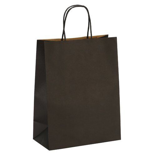 3x3x8 Inch Size Plain Black Kraft Paper Bag With Capacity 3kg, For Shopping Use