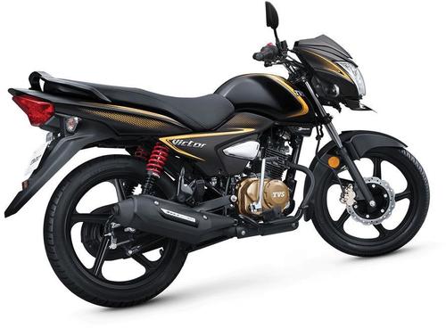 Fiber Black Color Tvs Victor 2 Wheeler Bike With Dis Brake And Tubeless Tyres, Superior Grip