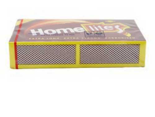 Household Cardboard Match Box In Yellow And Brown Color, Plain Surface