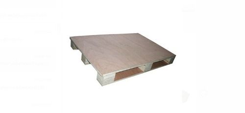 Four Way Full Deck Rectangle Shape Brown Plywood Pallet