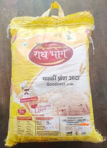 White Indian Pure Organic Wheat Radha Bhog Atta With 10 Kg Weight Packet 