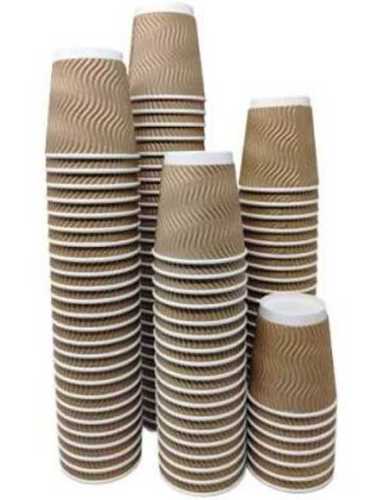 Leakage Proof Disposable Cup In Round Brown White Color And Plain Pattern
