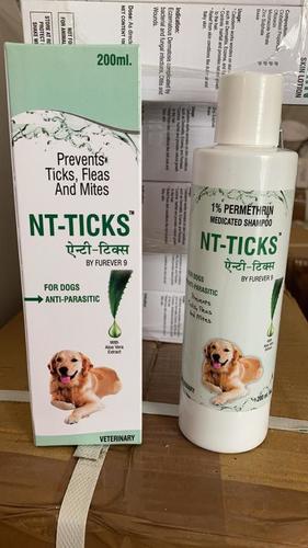 NT Ticks 1% Permethrin Anti Parasitic Shampoo Fof Pet Dogs