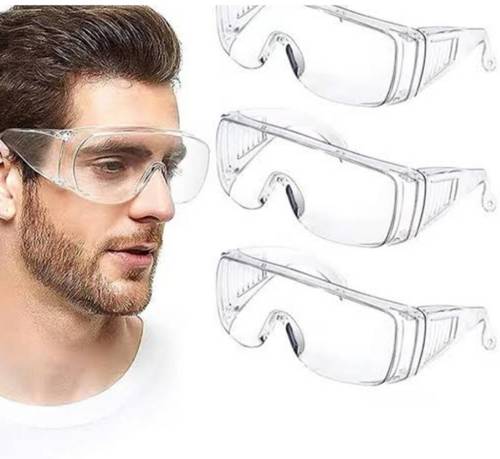 Polycarbonate Free Size And Unisex Transparent Industrial Safety Glasses