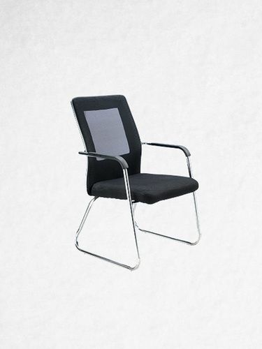 Portable Black Mesh Back Chrome Plated S Type Frame Office Visitor Chair