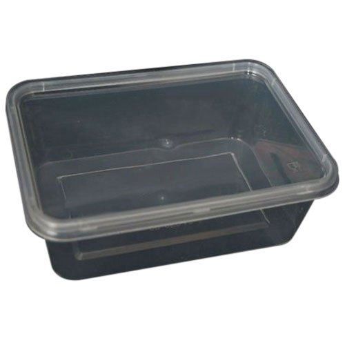 Black Rectangular Disposable Plastic Food Container With Tight-Fitting Seal For Freshness And Convenience