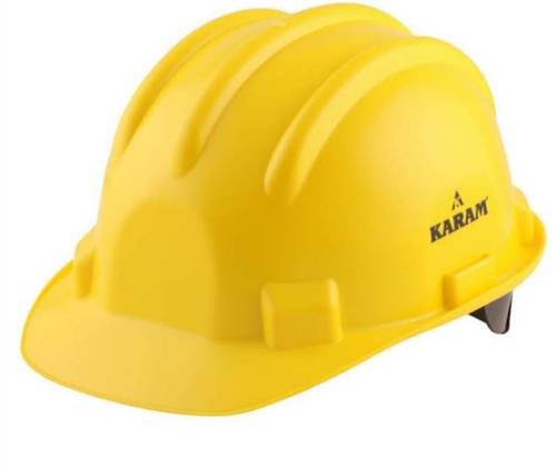 Ruggedly Constructed Yellow And Free Size Half Face Plastic Industrial Safety Helmets