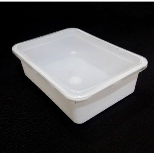 White Environment Friendly Recyclable Easy To Use Rectangular Shape Plastic Food Container